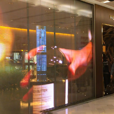 P8 commercial transparent LED display1000*500mm LMS-Mesh custom appearance colors
