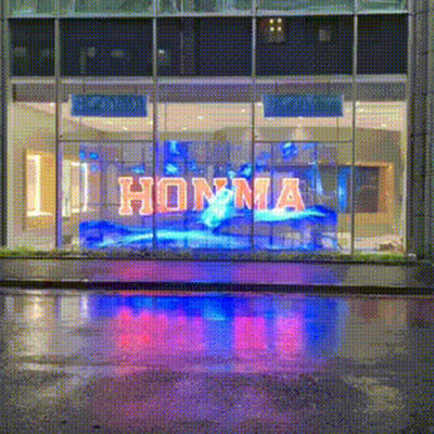 P10 glass door transparent LED screen 1000*500mm LMS-Mesh high quality PWM drive IC