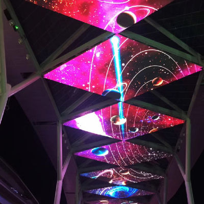 P7.8 Lightweight Ceiling LED Display , LED Transparent Screen High Transparency