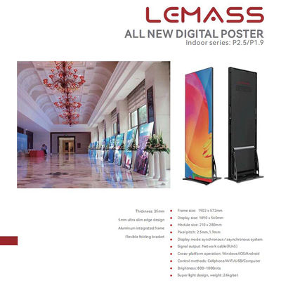 P1.5 Indoor Commercial LED Display Screen , Smart LED Poster Remote Control